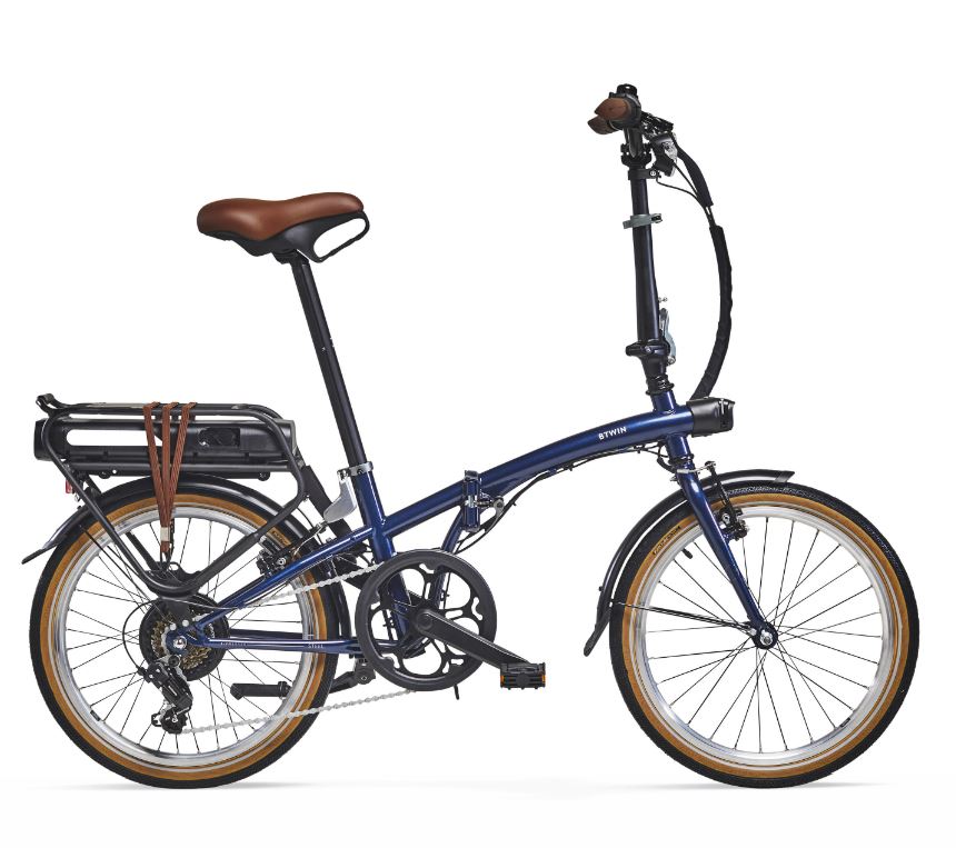 VÉLO PLIANT ÉLECTRIQUE E FOLD 500 BLEU.